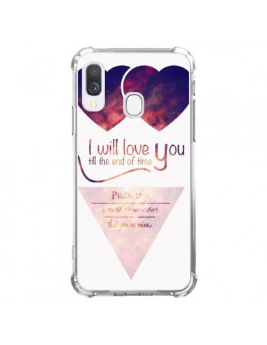 Coque Samsung Galaxy A40 I will love you until the end Coeurs - Eleaxart