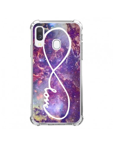 Coque Samsung Galaxy A40 Love Forever Infini Galaxy - Eleaxart