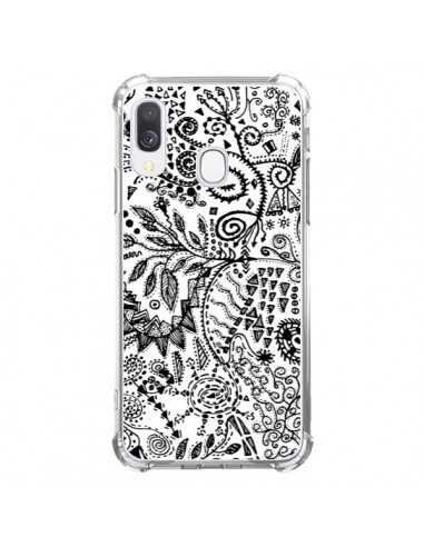 Coque Samsung Galaxy A40 Azteque Blanc et Noir - Eleaxart