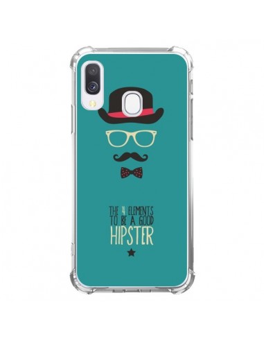 Coque Samsung Galaxy A40 Chapeau, Lunettes, Moustache, Noeud Papillon To Be a Good Hipster - Eleaxart