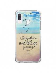 Coque Samsung Galaxy A40 Let's Go Far Away Beach Plage -...