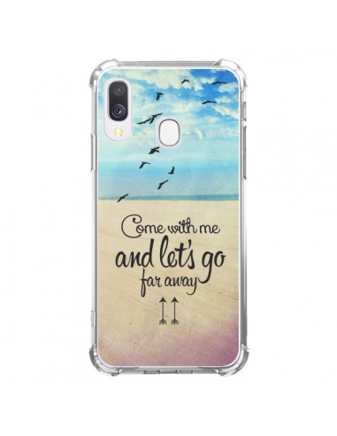 Coque Samsung Galaxy A40 Let's Go Far Away Beach Plage - Eleaxart