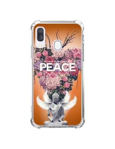 Coque Samsung Galaxy A40 Peace Fleurs Buddha - Eleaxart