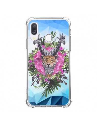 Coque Samsung Galaxy A40 Girafes Lion Tigre Jungle - Eleaxart