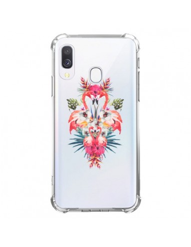 Coque Samsung Galaxy A40 Tropicales Flamingos Tropical Flamant Rose Summer Ete - Eleaxart