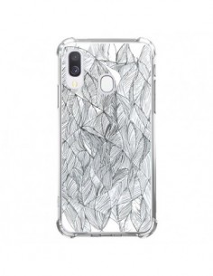 Coque Samsung Galaxy A40 Courbes Meandre Blanc Noir -...