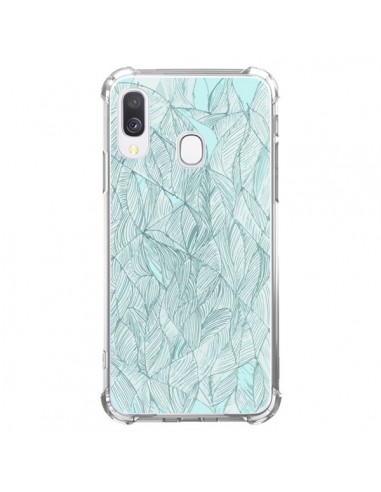 Coque Samsung Galaxy A40 Courbes Meandre Bleu Vert Nuageux -  Léa Clément