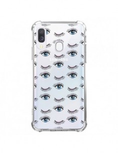 Coque Samsung Galaxy A40 Eyes Oeil Yeux Bleus Mosaïque...