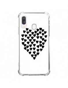 Coque Samsung Galaxy A40 Coeur en coeurs noirs - Project M