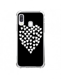 Coque Samsung Galaxy A40 Coeur en coeurs blancs - Project M