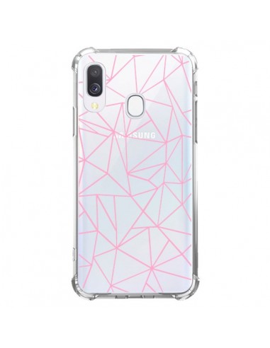 Coque Samsung Galaxy A40 Lignes Triangle Rose Transparente - Project M