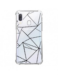 Coque Samsung Galaxy A40 Lignes Points Abstract Noir...