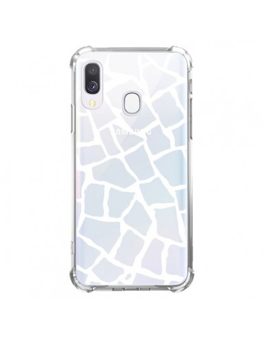 Coque Samsung Galaxy A40 Girafe Mosaïque Blanc Transparente - Project M