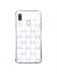 Coque Samsung Galaxy A40 Coeurs Heart Blanc Transparente...