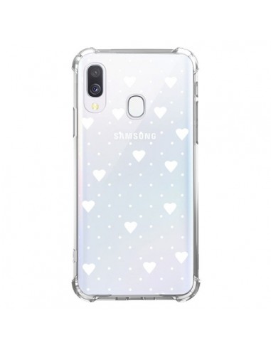 Coque Samsung Galaxy A40 Point Coeur Blanc Pin Point Heart Transparente - Project M