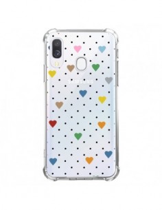 Coque Samsung Galaxy A40 Point Coeur Coloré Pin Point...