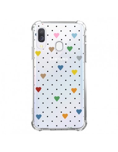 Coque Samsung Galaxy A40 Point Coeur Coloré Pin Point Heart Transparente - Project M