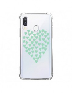 Coque Samsung Galaxy A40 Coeurs Heart Love Mint Bleu Vert...