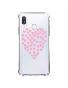 Coque Samsung Galaxy A40 Coeurs Heart Love Rose Pink...