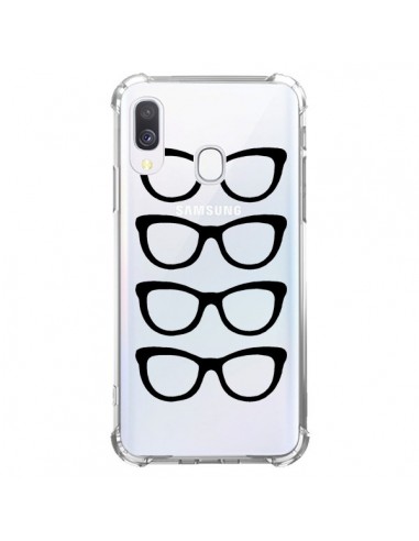 Coque Samsung Galaxy A40 Sunglasses Lunettes Soleil Noir Transparente - Project M