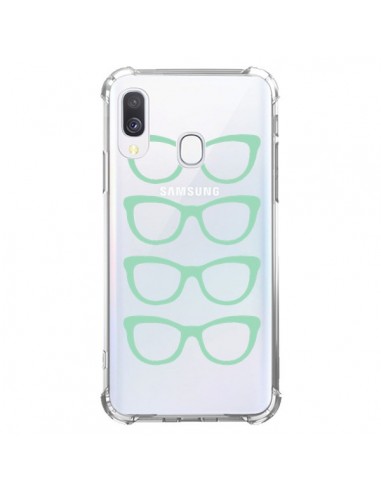 Coque Samsung Galaxy A40 Sunglasses Lunettes Soleil Mint Bleu Vert Transparente - Project M