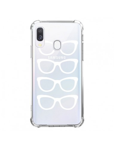 Coque Samsung Galaxy A40 Sunglasses Lunettes Soleil Blanc Transparente - Project M