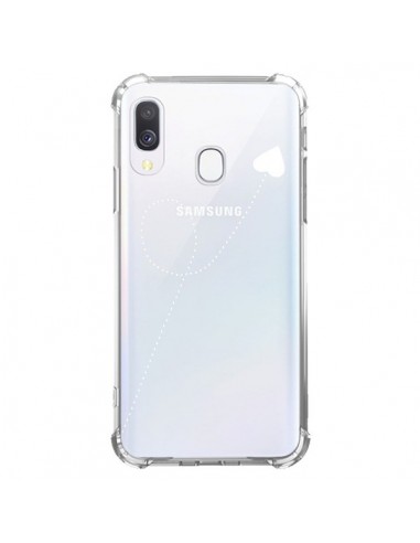 Coque Samsung Galaxy A40 Travel to your Heart Blanc Voyage Coeur Transparente - Project M