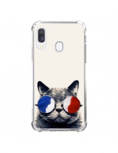 Coque Samsung Galaxy A40 Chat à lunettes françaises -...