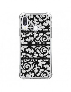 Coque Samsung Galaxy A40 Abstrait Noir et Blanc - Irene...