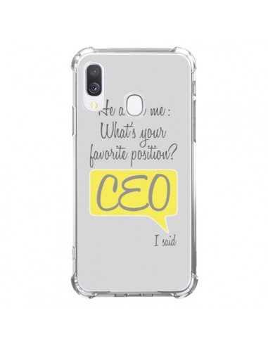 Coque Samsung Galaxy A40 What's your favorite position CEO I said, jaune - Shop Gasoline