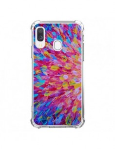 Coque Samsung Galaxy A40 Fleurs Bleues Roses Splash - Ebi...