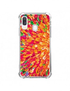 Coque Samsung Galaxy A40 Fleurs Oranges Neon Splash - Ebi...