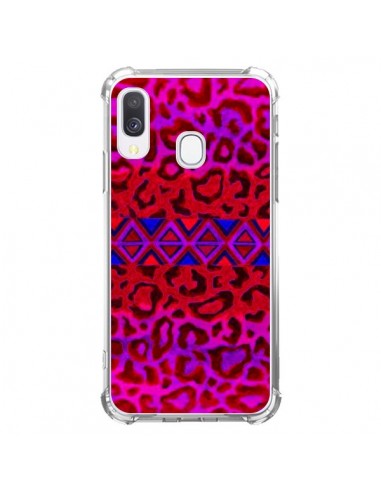 Coque Samsung Galaxy A40 Tribal Leopard Rouge - Ebi Emporium