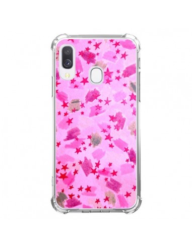 Coque Samsung Galaxy A40 Stars Etoiles Roses - Ebi Emporium