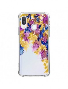 Coque Samsung Galaxy A40 Cascade Florale Transparente -...