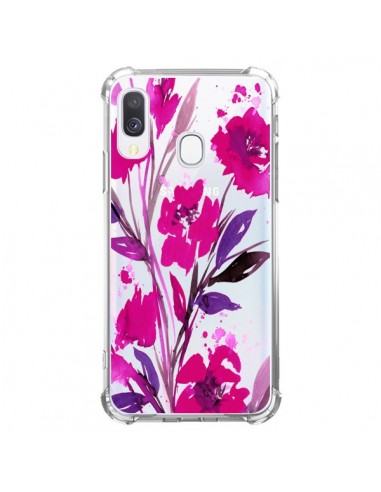 Coque Samsung Galaxy A40 Roses Fleur Flower Transparente - Ebi Emporium