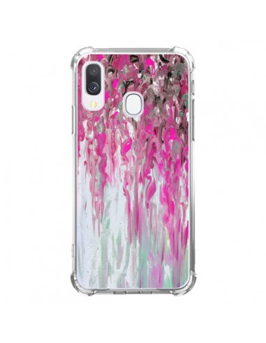 Coque Samsung Galaxy A40 Tempête Rose Transparente - Ebi Emporium