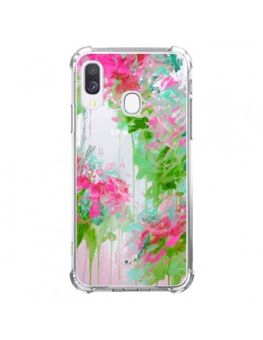 Coque Samsung Galaxy A40 Fleur Flower Rose Vert Transparente - Ebi Emporium