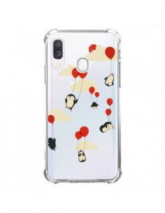 Coque Samsung Galaxy A40 Pingouin Ciel Ballons...
