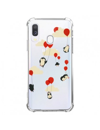 Coque Samsung Galaxy A40 Pingouin Ciel Ballons Transparente - Jay Fleck