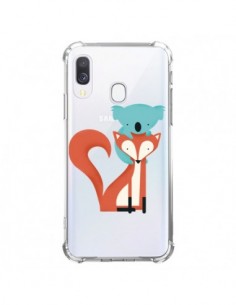Coque Samsung Galaxy A40 Renard et Koala Love...