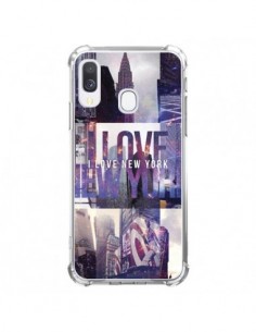 Coque Samsung Galaxy A40 I love New Yorck City violet -...