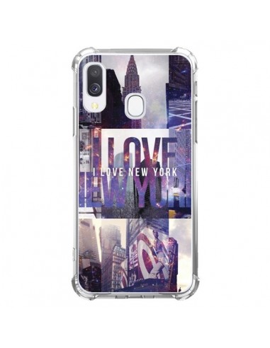 Coque Samsung Galaxy A40 I love New Yorck City violet - Javier Martinez