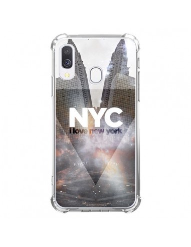Coque Samsung Galaxy A40 I Love New York City Gris - Javier Martinez