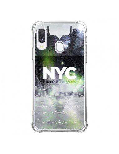 Coque Samsung Galaxy A40 I Love New York City Vert - Javier Martinez