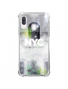 Coque Samsung Galaxy A40 I Love New York City Gris Vert -...