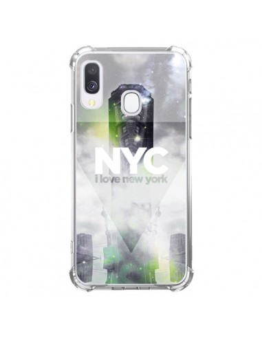 Coque Samsung Galaxy A40 I Love New York City Gris Vert - Javier Martinez