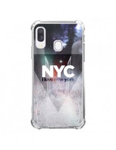 Coque Samsung Galaxy A40 I Love New York City Bleu -...