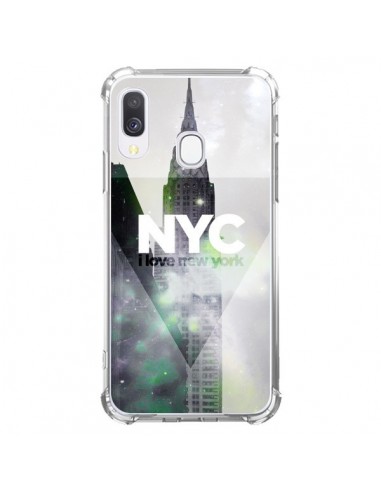 Coque Samsung Galaxy A40 I Love New York City Gris Violet Vert - Javier Martinez