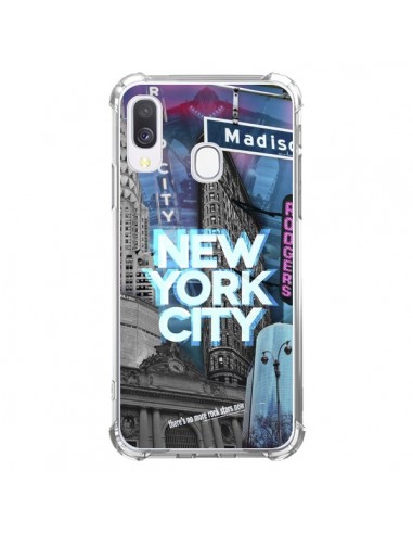 Coque Samsung Galaxy A40 New York City Buildings Bleu - Javier Martinez